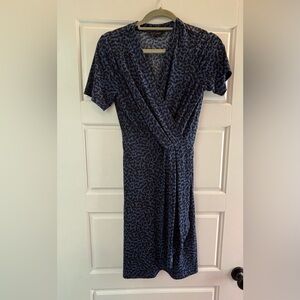 Banana Republic Navy Patterned Midi Dress